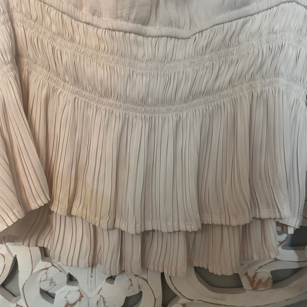 Philosophy Cream V-Neck Long Sleeve Ruffle Peplum Blouse - Picture 4 of 5
